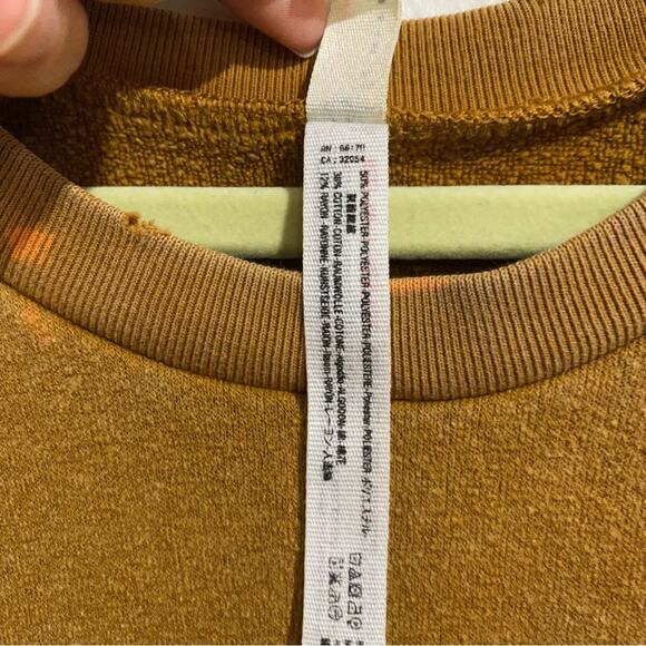 Free People Camel Distressed Wonder Sweatshirt Sz S - Picture 8 of 15